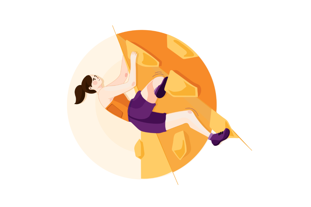 sport : une femme qui fait de l'escalade